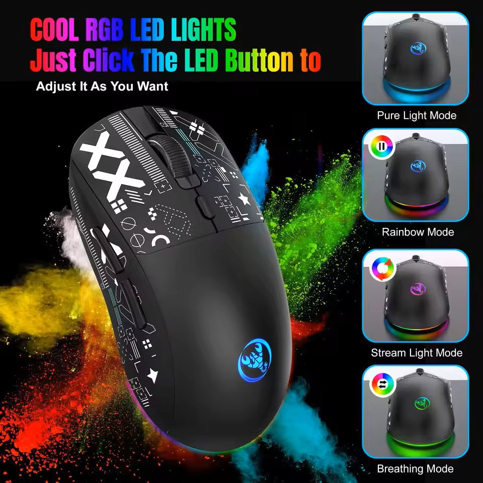 HXSJ T90 Gaming Mouse RGB 3 Modes