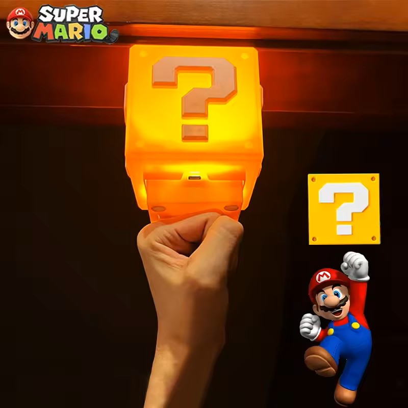 Super Mario Bros Block Creative Night Lamp Push Button