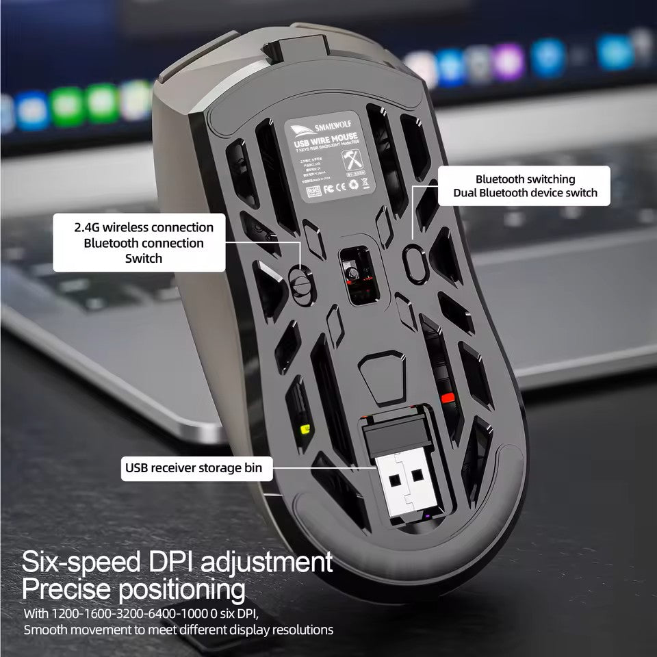 SMAILWOLF RS8 Bluetooth Gaming mouse - three-mode connection